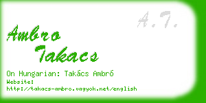 ambro takacs business card